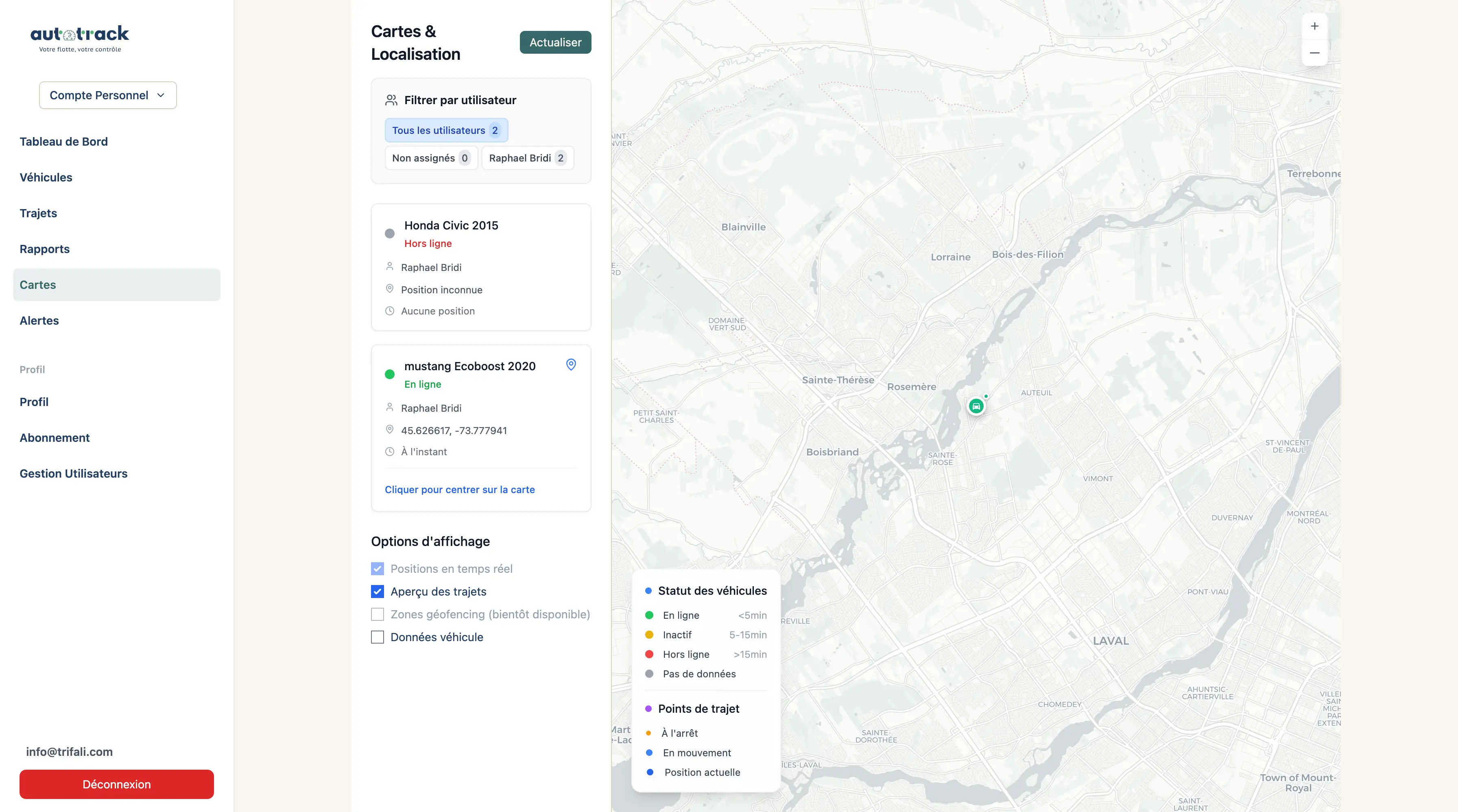Cartographie Temps Réel